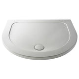 Nuie Pearlstone D-Shaped Shower Tray Gloss White NTP095