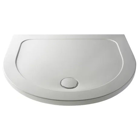 Nuie Pearlstone D-Shaped Shower Tray Gloss White NTP095