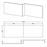 Nuie L-Shaped Shower Bath Front Panel MDF/MFC Gloss Grey OFF973 LD