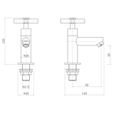 Ellsi Oban Basin Pillar Taps Chrome OBA-04-CH LD