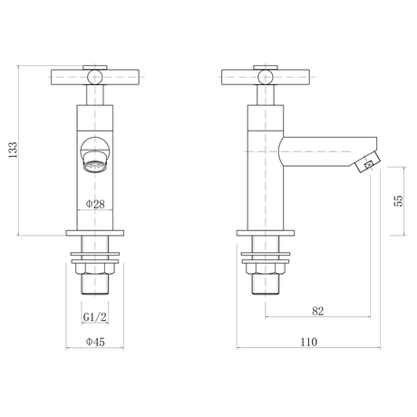 Ellsi Oban Basin Pillar Taps Chrome OBA-04-CH LD