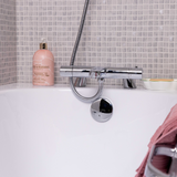 Ellsi Orhan Pillar Mounted Thermostatic Bath Shower Mixer Tap CHROME ORH-07-CH LS1