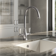 Ellsi Oswald Traditional Twin Lever Kitchen Mixer Tap PEWTER OSW-01-PEW LS