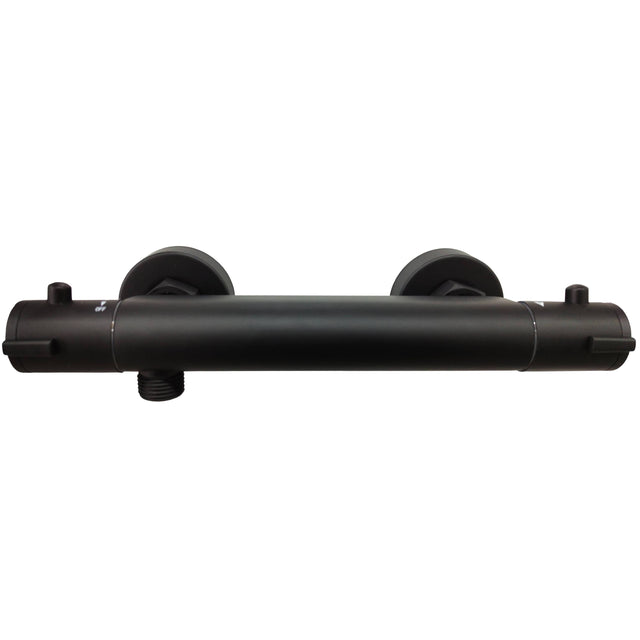 Ellsi Siena Round Exposed Thermostatic Bar Shower Valve Matt Black PDT-000088
