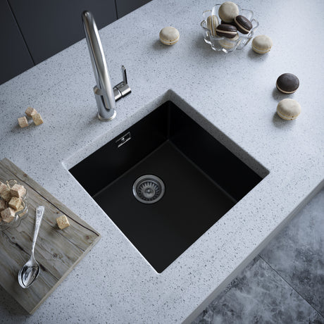 Ellsi Comite 1.0 Bowl Composite Undermount Kitchen Sink Matt Black 440mm x 440mm MATT BLACK PDT-000099 LS