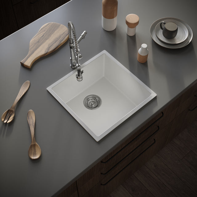 Ellsi Comite 1.0 Bowl Composite Undermount Kitchen Sink Gloss White 440mm x 440mm GLOSS WHITE PDT-000103 LS