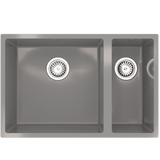 Ellsi Comite 1.5 Bowl Composite Undermount Kitchen Sink Gloss Grey 670mm x 440mm GLOSS GREY PDT-000106_1
