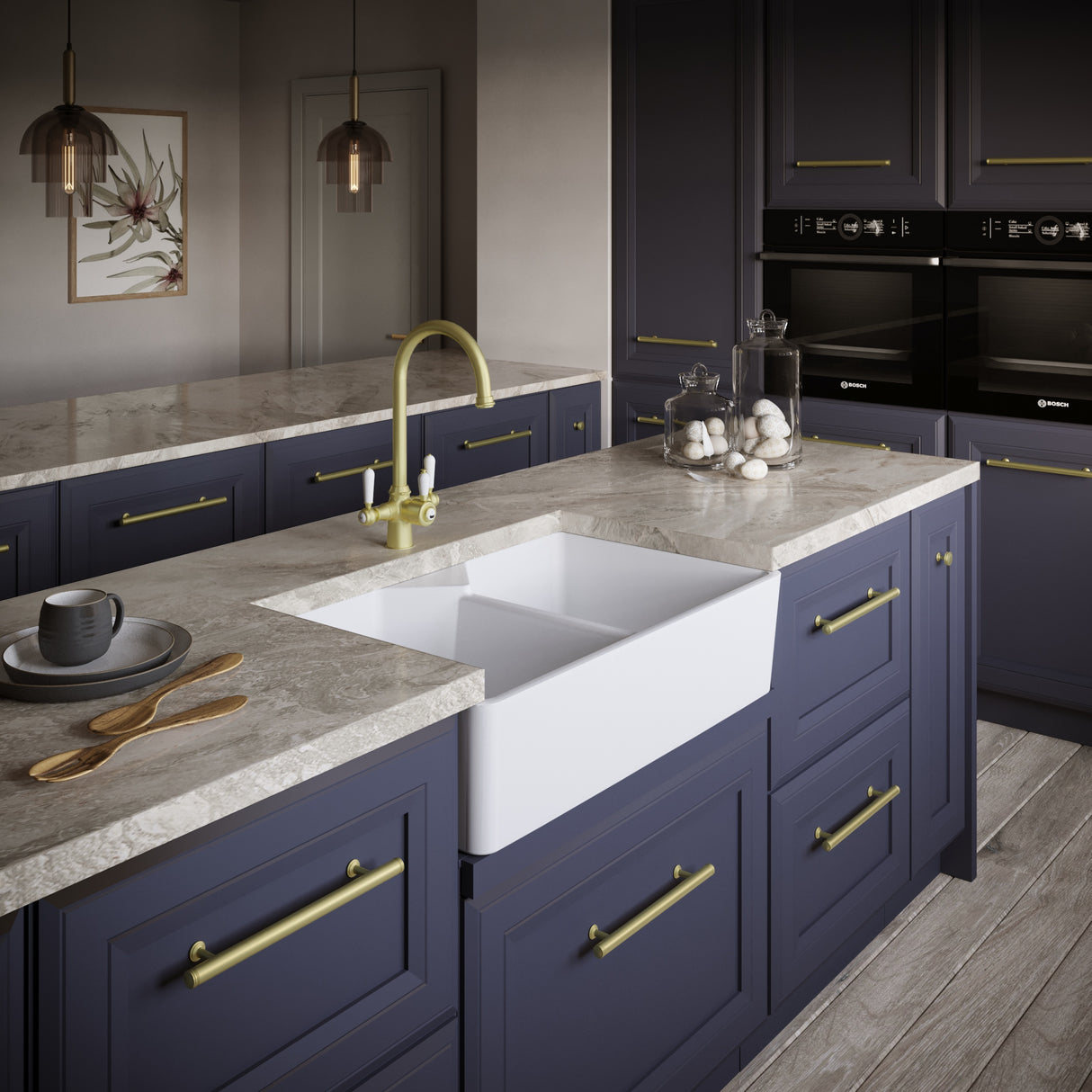 Ellsi Comite 2.0 Bowl Composite Belfast Kitchen Sink Gloss White 800mm x 500mm GLOSS WHITE PDT-000259 LS