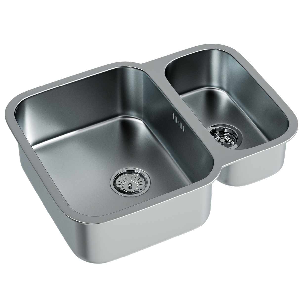 Ellsi Nur 1.5 Bowl Satin Stainless Steel Undermount Kitchen Sink 595mm x 460mm SATIN S/S PDT-000520-64-65