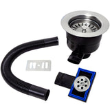 Top-Fix Kitchen Sink Waste Strainer & Overflow 90mm - Polished Steel PDT-000527_2