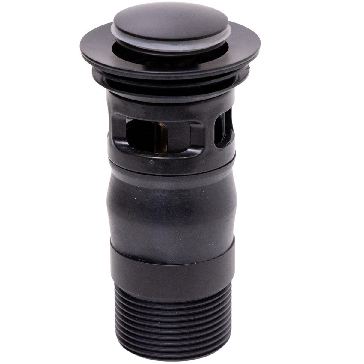 Top-Fix Push Button Click Clack Basin Waste - Slotted MATT BLACK PDT-000732_2