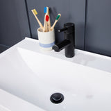 Top-Fix Push Button Click Clack Basin Waste - Slotted MATT BLACK PDT-000732 LS1