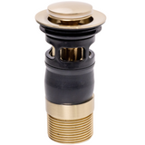 Top-Fix Push Button Click Clack Basin Waste - Slotted BRUSHED BRASS PDT-000736_1