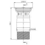 Top-Fix Push Button Click Clack Basin Waste - Slotted BRUSHED BRASS PDT-000736 LD