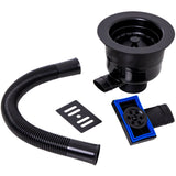 Top-Fix Kitchen Sink Waste Strainer & Overflow 90mm - Matt Black PDT-000739_2