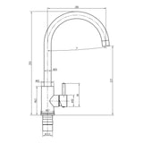 Top-Fix Vito Swan Neck Single Lever Kitchen Mixer Tap Chrome PDT-001310 LD