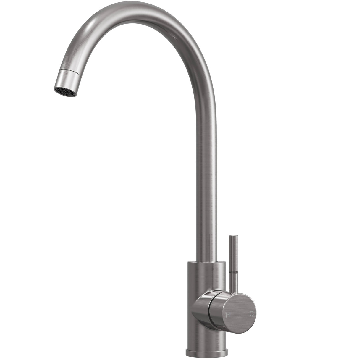 Top-Fix Vito Swan Neck Single Lever Kitchen Mixer Tap Brushed Steel PDT-001313