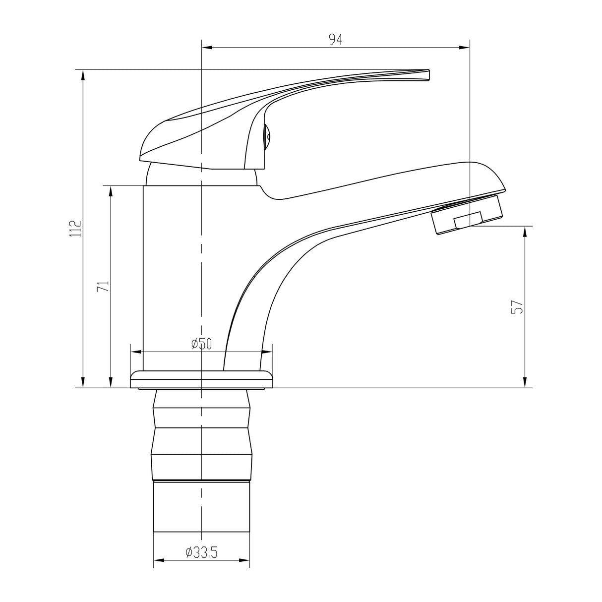 Top-Fix Loop Mono Basin Mixer Tap Matt Black PDT-001321 LD