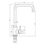 Top-Fix Vito Square Neck Single Lever Kitchen Mixer Tap Matt Black PDT-001326 LD