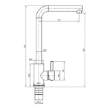 Top-Fix Vito L-Neck Single Lever Kitchen Mixer Tap Brushed Steel PDT-001333 LD