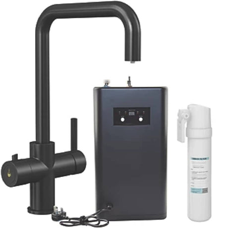 Ellsi Elise 3in1 Instant Boiling Water Tap With Corner Boiler & Filter Matt Black PDT-001364