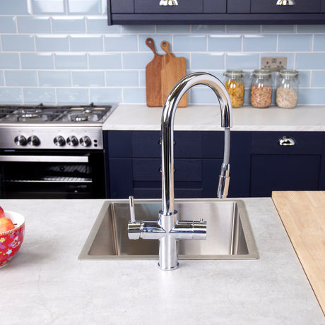 Ellsi Cygne 3in1 Instant Boiling Water Tap With Pull-Out Spout, Corner Boiler & Filter Chrome PDT-001391-930-52_LS15