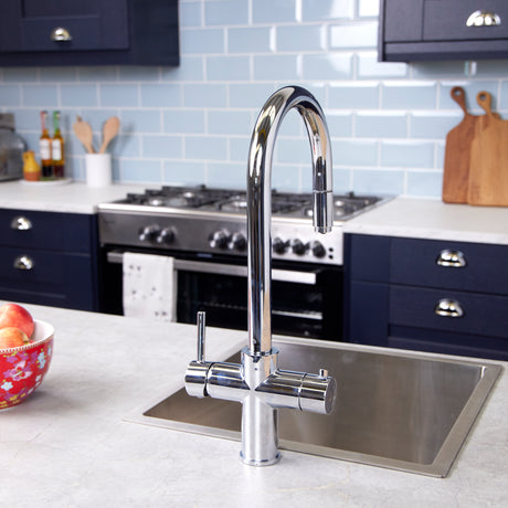 Ellsi Cygne 3in1 Instant Boiling Water Tap With Pull-Out Spout, Corner Boiler & Filter Chrome PDT-001391-930-52_LS8