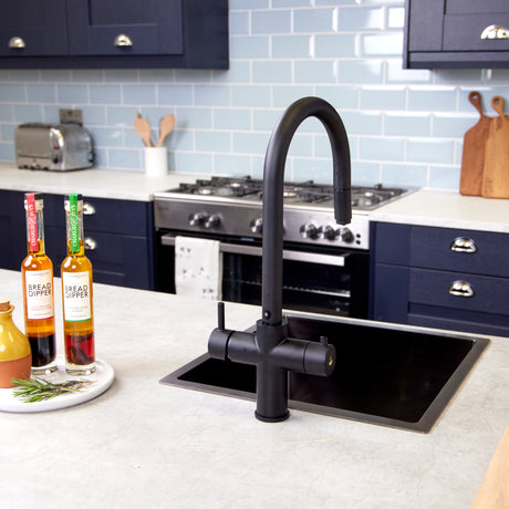 Ellsi Cygne 3in1 Instant Boiling Water Tap With Pull-Out Spout, Corner Boiler & Filter Matt Black PDT-001392-930-52_LS15