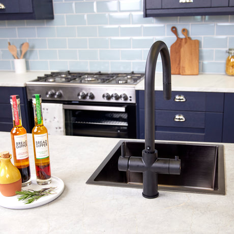 Ellsi Cygne 3in1 Instant Boiling Water Tap With Pull-Out Spout, Corner Boiler & Filter Matt Black PDT-001392-930-52_LS16