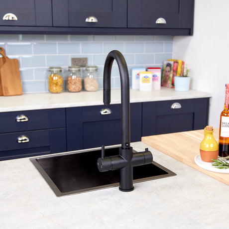Ellsi Cygne 3in1 Instant Boiling Water Tap With Pull-Out Spout, Corner Boiler & Filter Matt Black PDT-001392-930-52_LS8