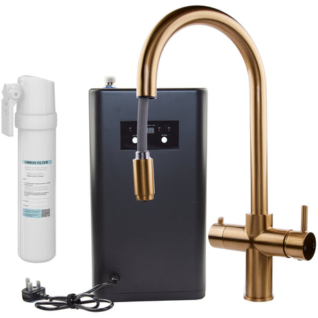 Ellsi Cygne 3in1 Instant Boiling Water Tap With Pull-Out Spout, Corner Boiler & Filter Brushed Brass PDT-001393-930-52_7