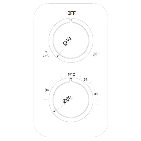 Ellsi Pinto 2-Outlet Thermostatic Concealed Shower Valve With Diverter Chrome CSV-02-CH LD2