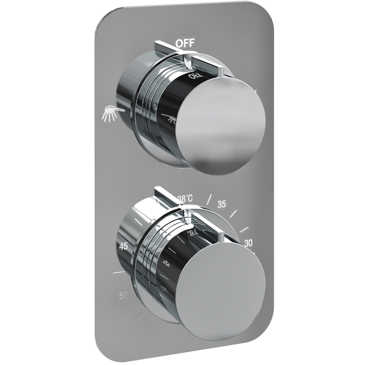 Ellsi Pinto 2-Outlet Thermostatic Concealed Shower Valve With Diverter Chrome CSV-02-CH_1