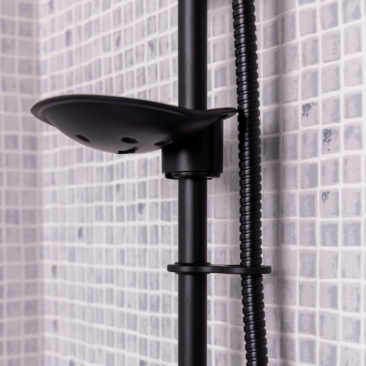 Ellsi Pod Round Sliding Rail Kit With Multi-Function Handset MATT BLACK SRK-04-MB LS3