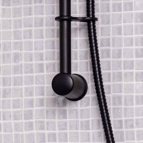 Ellsi Pod Round Sliding Rail Kit With Multi-Function Handset MATT BLACK SRK-04-MB LS7