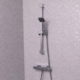 Ellsi Pour Square Thermostatic Bar Valve & Sliding Rail Shower Set Chrome SK-10-CH LS1