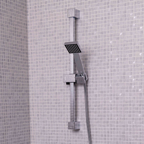 Ellsi Pour Square Sliding Rail Shower Set Chrome LS6