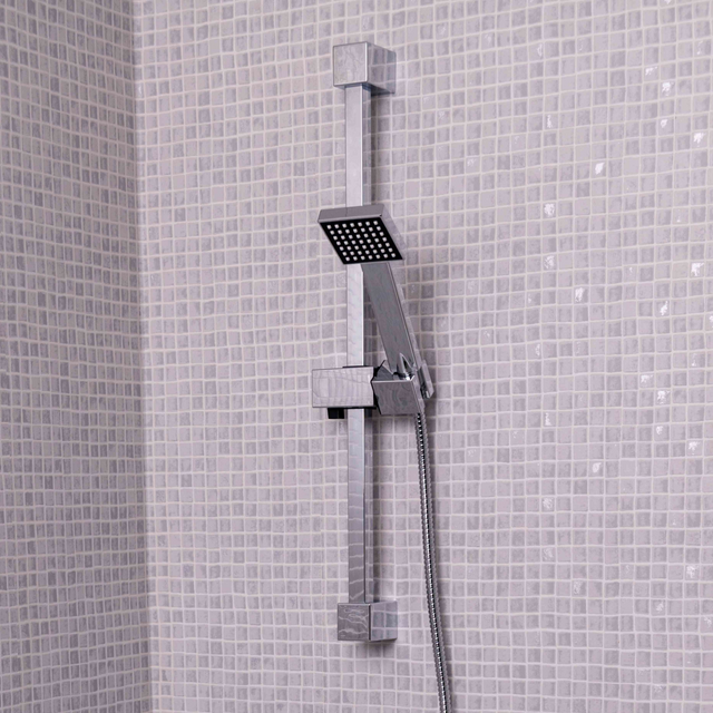 Ellsi Pour Square Sliding Rail Shower Set Chrome LS6