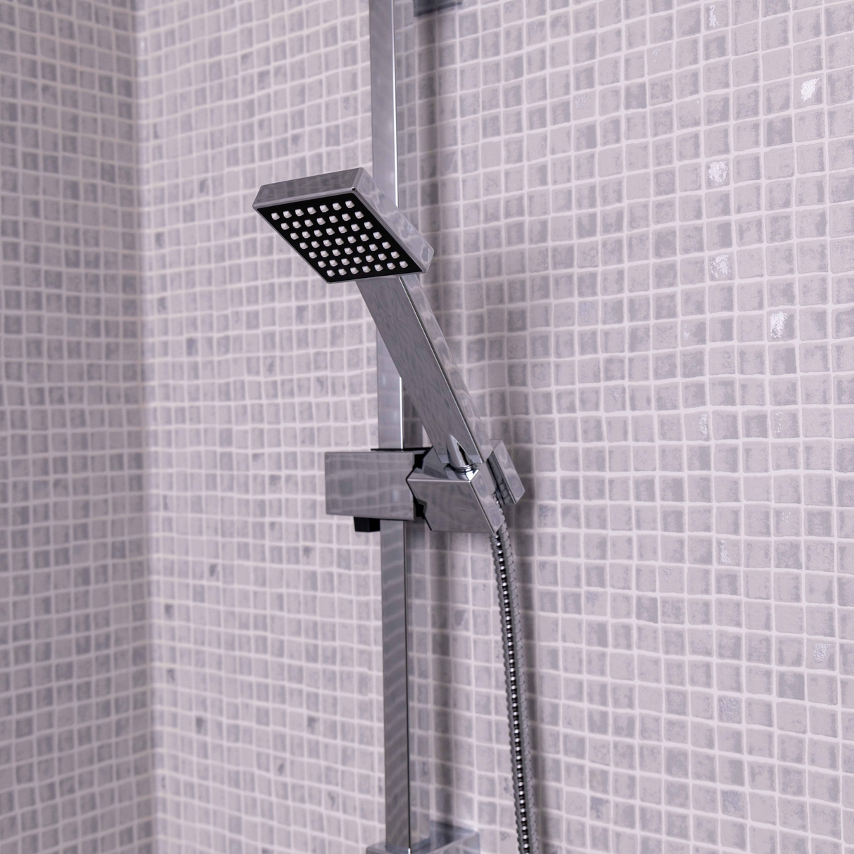 Ellsi Pour Square Sliding Rail Shower Set Chrome LS5