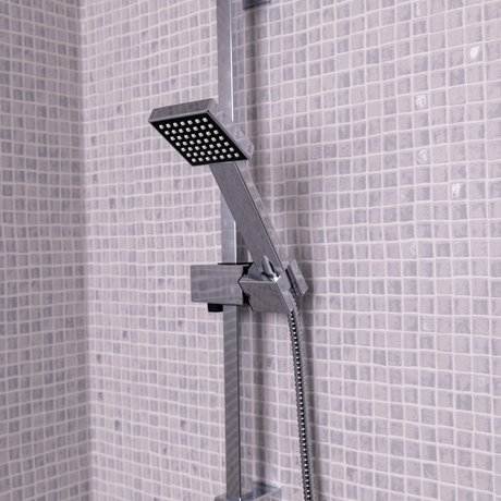Ellsi Pour Square Sliding Rail Shower Set Chrome LS5