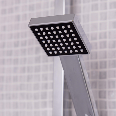 Ellsi Pour Square Sliding Rail Shower Set Chrome LS7