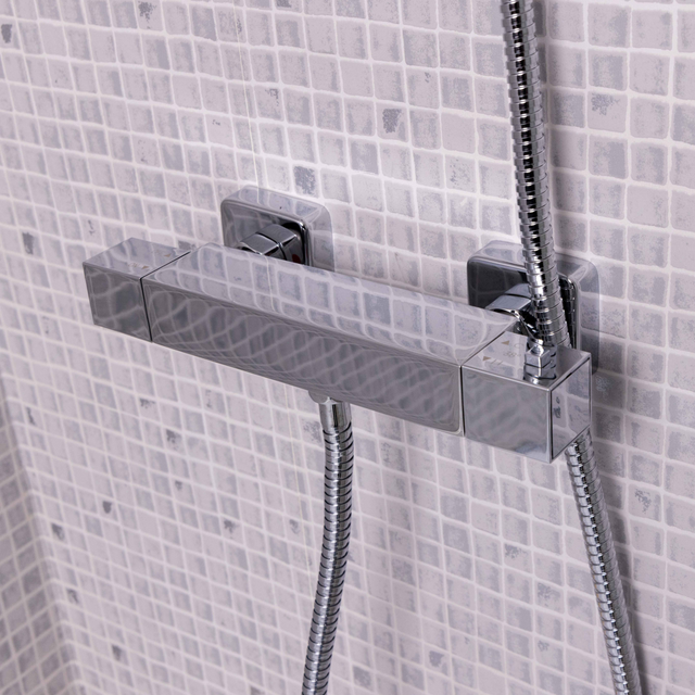 Ellsi Pour Square Thermostatic Bar Valve Chrome LS2