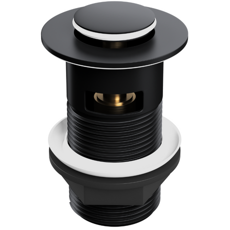 Ellsi Push Button Click Clack Basin Waste - Slotted MATT BLACK PBW001MB