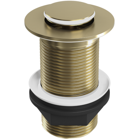 Ellsi Push Button Click Clack Basin Waste - Unslotted  BRUSHED BRASS PBW002BB