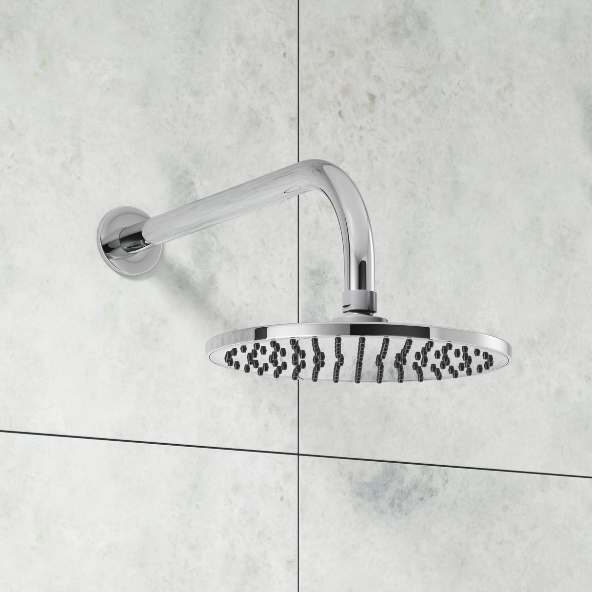 Ellsi Pinto Round Wall Mounted Shower Arm 365mm Chrome ARM-02-CH LS