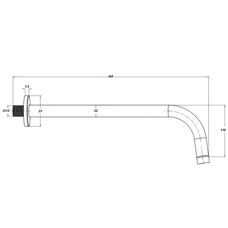 Ellsi Pinto Round Wall Mounted Shower Arm 365mm Chrome ARM-02-CH LD