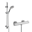 Nuie Minimalist Thermostatic Bar Valve & Single-Function Round Shower Set Chrome SBR65BV1