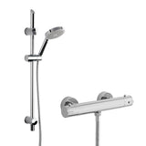 Nuie Minimalist Thermostatic Bar Valve & Single-Function Round Shower Set Chrome SBR65BV1