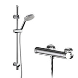 Nuie Arvan Thermostatic Bar Valve & Single-Function Round Shower Set Chrome SBR85BV1