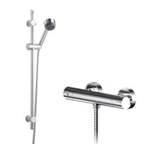Nuie Arvan Thermostatic Bar Valve & Multi-Function Round Shower Set H740mm Chrome SBR86BV1